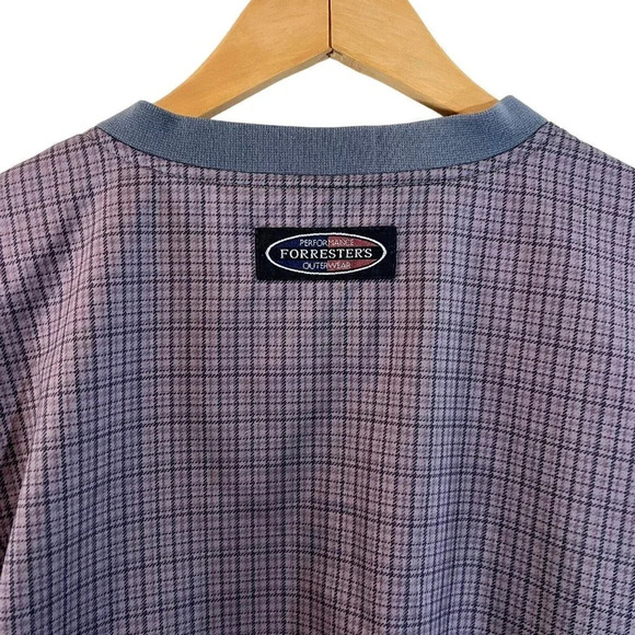 Forresters Performance Outerwear Plaid V Neck Mens Pullover Shirt Pockets - Picture 5 of 8
